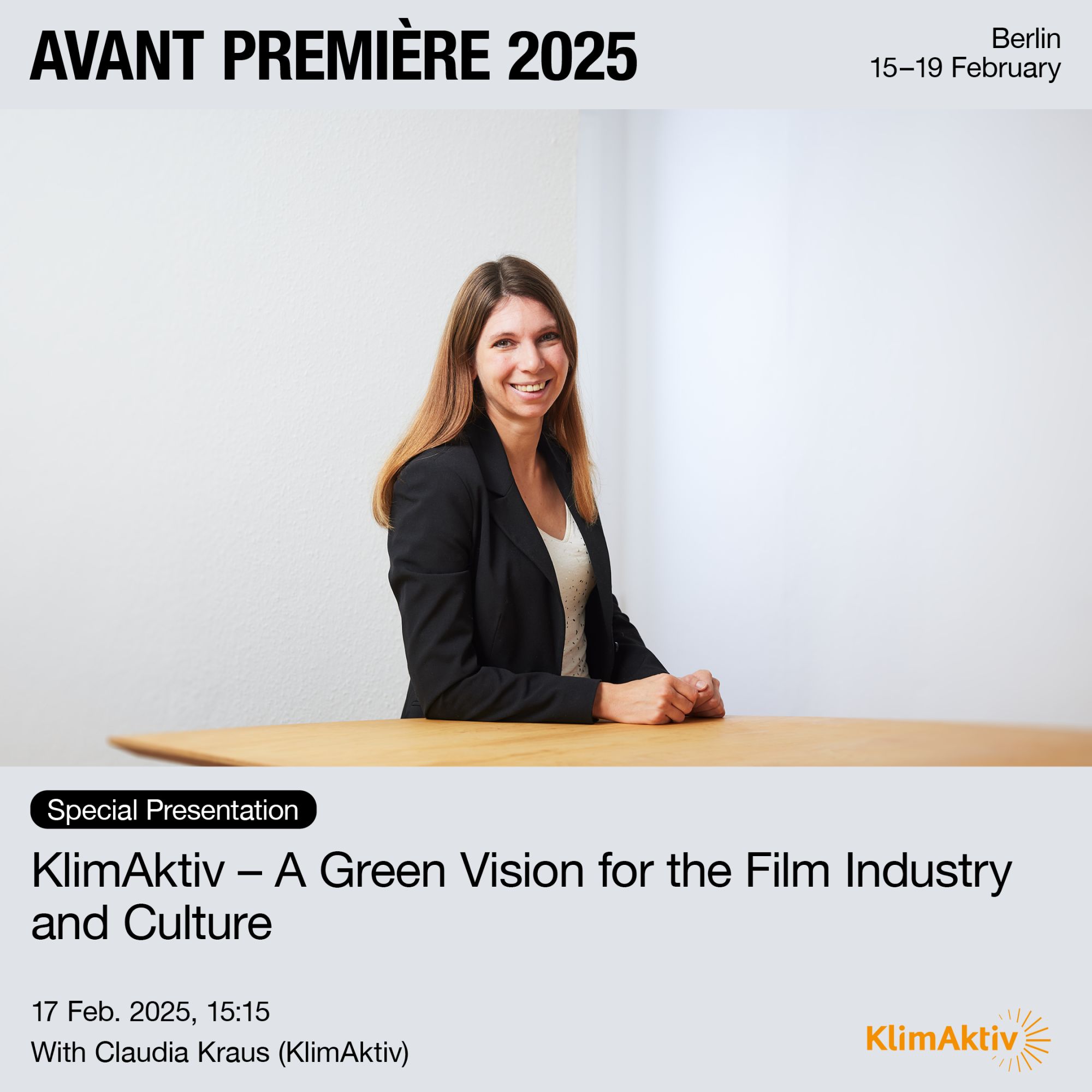 KlimAktiv - Aktuelles, Vortrag "A Green Vision for the Film Industry and Culture" bei der IMZ