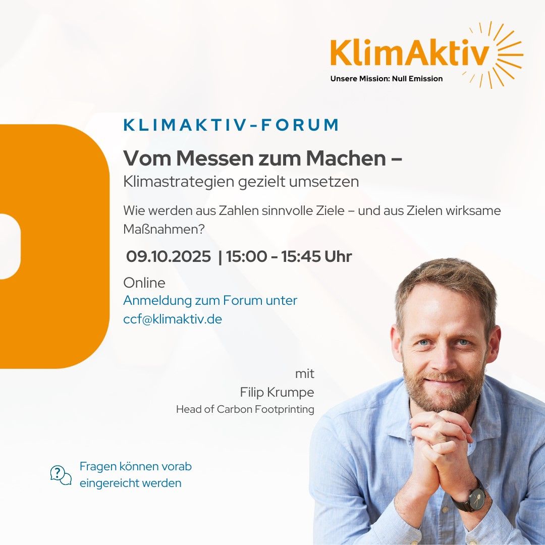 KlimAktiv - Aktuelles, KlimAktiv Kunden-Forum am 09.10.2025