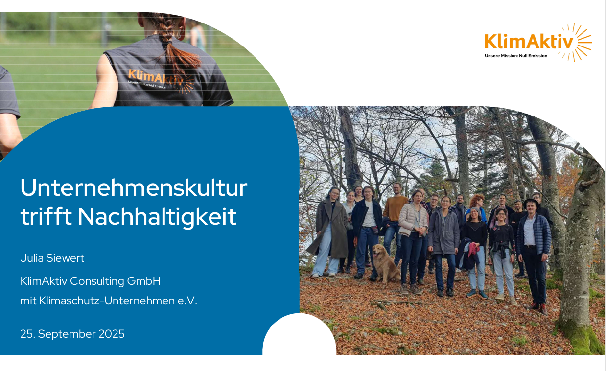 KlimAktiv - Aktuelles, Klimaschutz-Unternehmen Online-Seminar