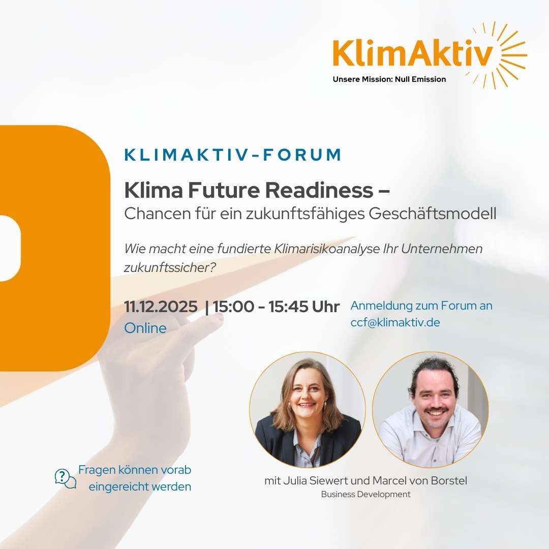KlimAktiv - Aktuelles, KlimAktiv Kunden-Forum am 11.12.2025